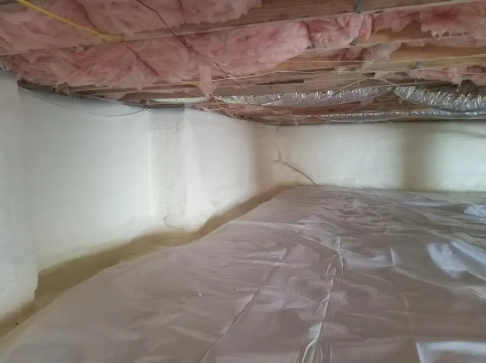 Crawl space encapsulation with closed-cell spray foam for Roof Waterproofing in Blacklick Estates